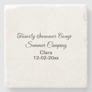 Posavasos De Piedra Vacaciones de camping familiar personalizadas con