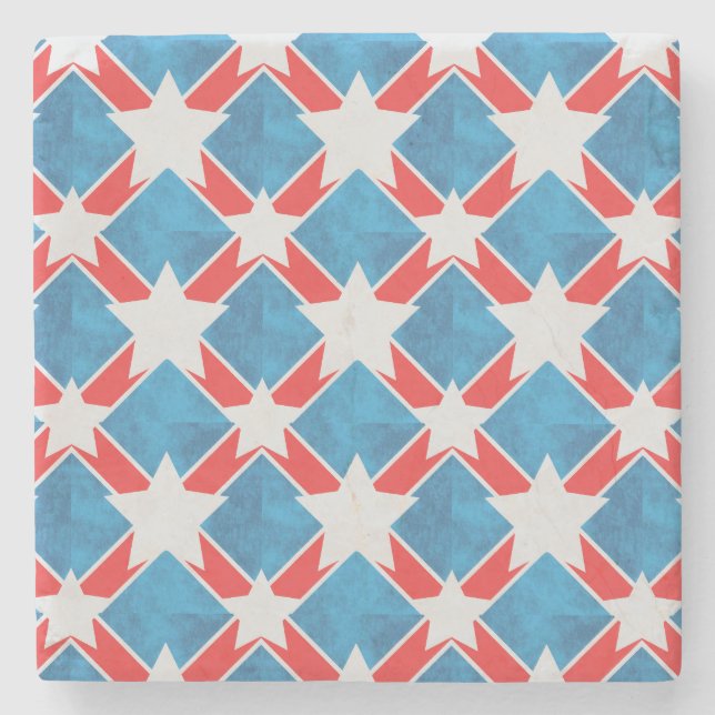 Posavasos De Piedra Vacaciones de verano patrióticas de la familia ame (Anverso)