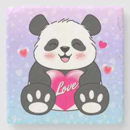 Posavasos De Piedra Valentine Panda en el amor