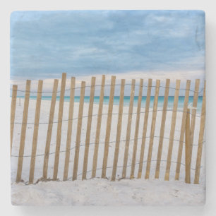 Posavasos De Piedra Valla de playa de madera al amanecer Destin Stone 