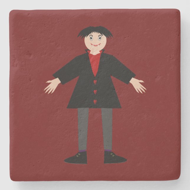 Posavasos De Piedra Vampiro de Cute Halloween (Anverso)