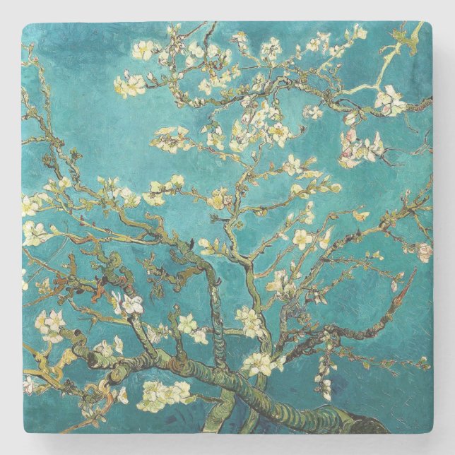 Posavasos De Piedra Van Gogh Almond Blossoms Classic Impressionism (Anverso)