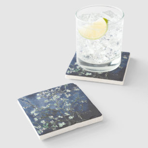 Posavasos De Piedra Van Gogh Almond Blossoms Midnight Blue