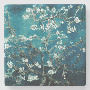 Posavasos De Piedra Van Gogh Almond Blossoms : Verde azulado oscuro