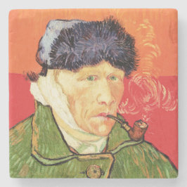 Posavasos De Piedra Van Gogh - autorretrato con oreja y tubo varados