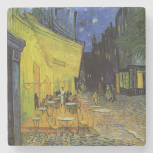 Posavasos De Piedra Van Gogh; Cafe Terrace de noche
