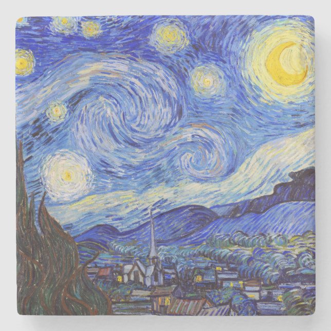 Posavasos De Piedra Van Gogh , “Starry Night” (Anverso)