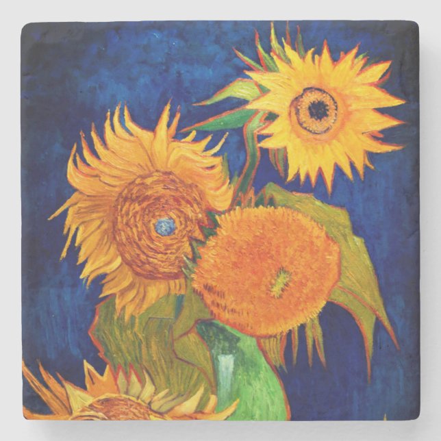 Posavasos De Piedra Van Gogh Sunflowers (Anverso)
