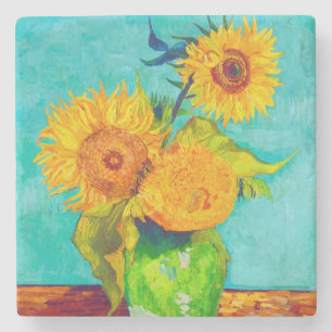 Posavasos De Piedra Van Gogh Sunflowers