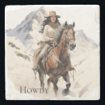 Posavasos De Piedra Vaquera del Suroeste Occidental en Caballo<br><div class="desc">vaquera en el sudoeste de caballo</div>