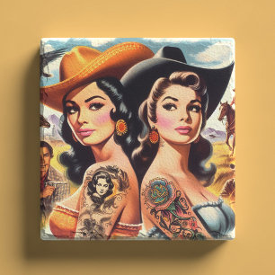 Posavasos De Piedra Vaqueras Tatuadas Vintage
