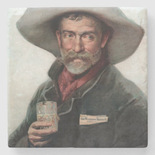 Posavasos De Piedra Vaquero Español en Salón del Viejo Oeste