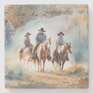 Posavasos De Piedra Vaqueros en caballos