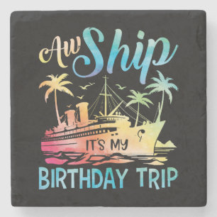 Posavasos De Piedra Vaya Barco Es Mi Viaje De Cumpleaños