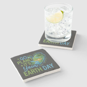 Posavasos De Piedra ve planeta es tu día de la tierra