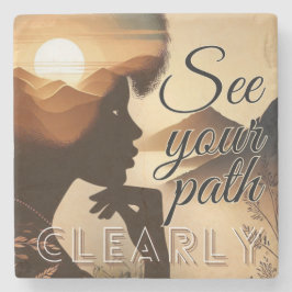 Posavasos De Piedra Vea su parche claramente