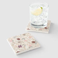 Vector Floral Stone Coaster