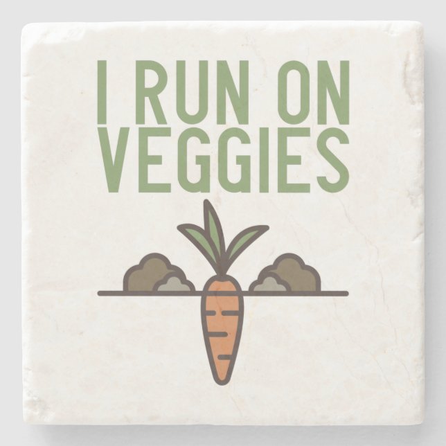 Posavasos De Piedra Vegan - Corro Con Vegetales (Anverso)