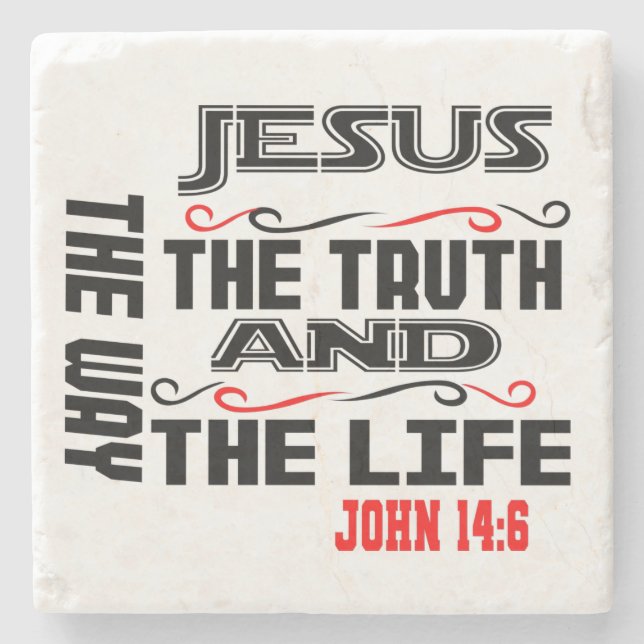 Posavasos De Piedra Vela del Pilar John 14:6 (Anverso)