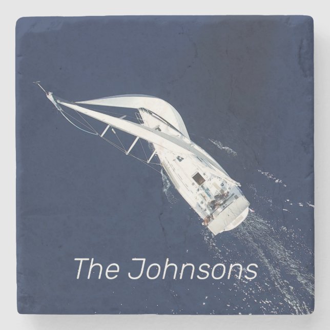 Posavasos De Piedra Vela libre vista de pájaro (Anverso)