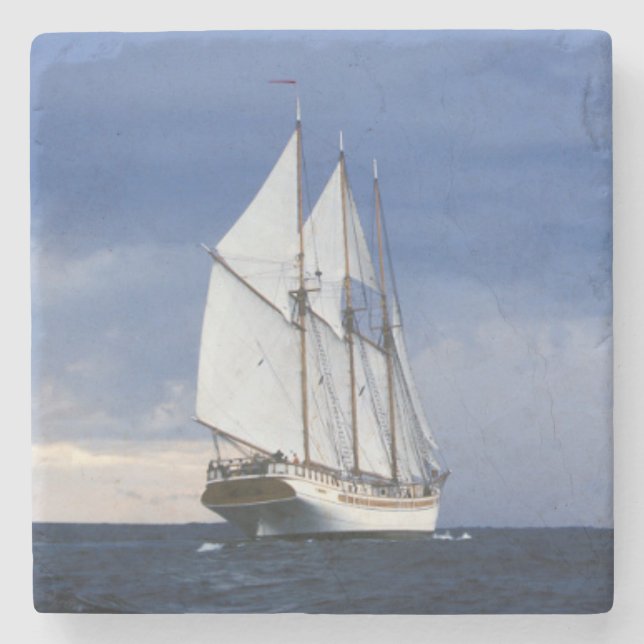 Posavasos De Piedra Velero en el mar Báltico (Anverso)