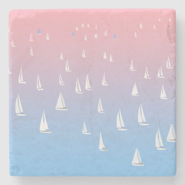 Posavasos De Piedra veleros de Carreras en mar abierto (Anverso)