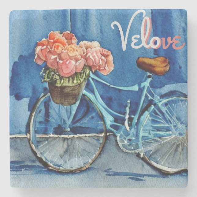 Posavasos De Piedra Velo Love Cycling (Anverso)