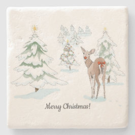 Posavasos De Piedra Venado de nariz roja en la fiesta de la madera de 