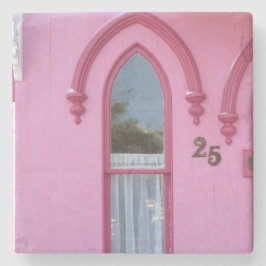 Posavasos De Piedra Ventana gótica y nieve - Viñedo de Martha