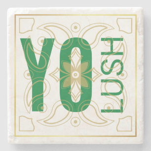 Posavasos De Piedra Ventilador del logotipo YO LUSH