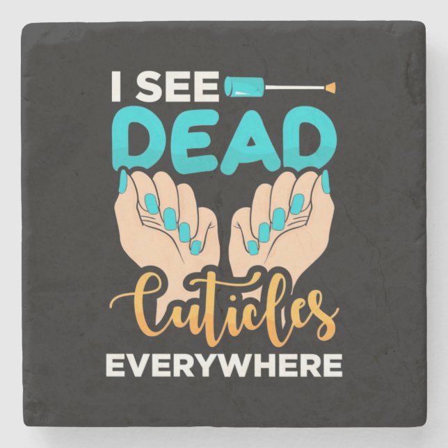 Posavasos De Piedra Veo Las Cutículas Por Todas Partes (Anverso)