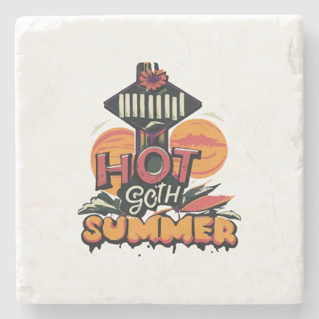 Posavasos De Piedra Verano Caliente Gótico Chic  (Anverso)