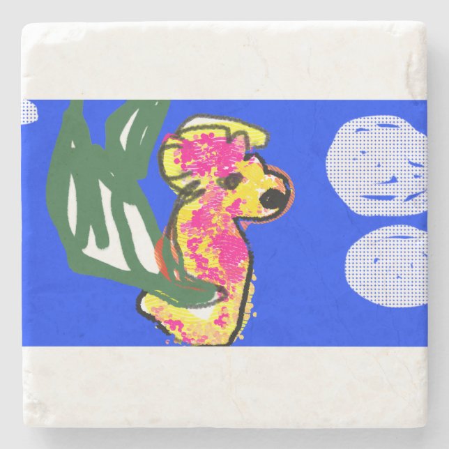 Posavasos De Piedra Verano de caballitos de mar (Anverso)