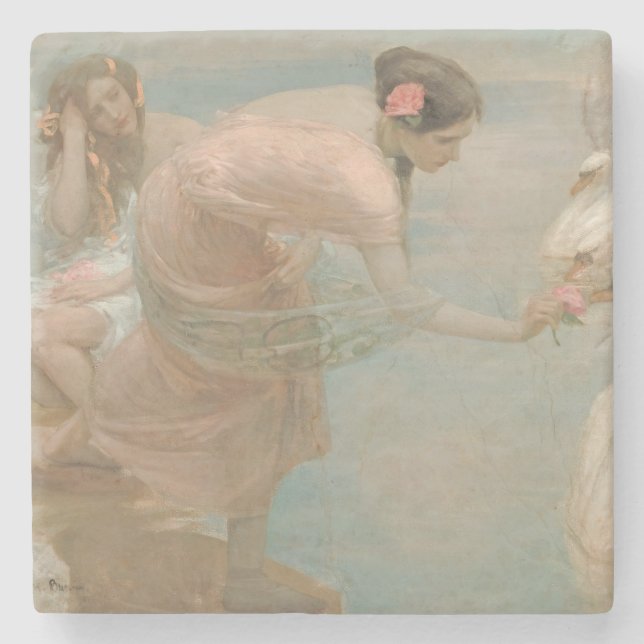 Posavasos De Piedra Verano por Rupert Bunny (1897) (Anverso)