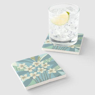 Posavasos De Piedra Verano relajante Resumen Floral moderna