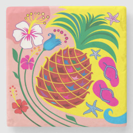 Posavasos De Piedra Verano Tropical de Piña