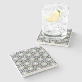 Posavasos De Piedra Verdant Garden Tile Pattern