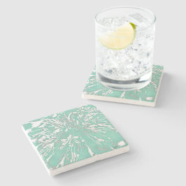 Posavasos De Piedra Verde azulada Peony Stone Coaster