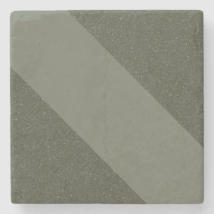 Posavasos de Piedra Verde Musgo con Franja Diagona