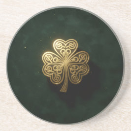 Posavasos de Piedra Verde Trébol Celta Dorado