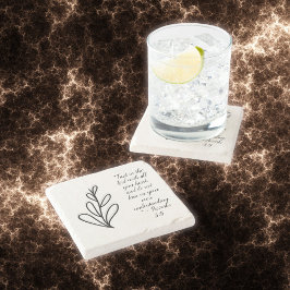 Posavasos De Piedra Verso simple de la biblia blanca y negra |