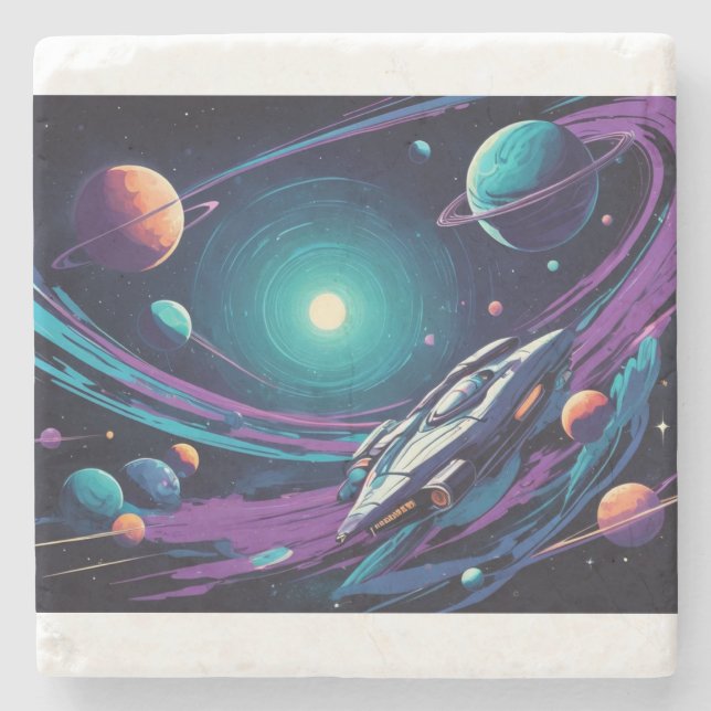 Posavasos De Piedra Viaje cósmico (Anverso)