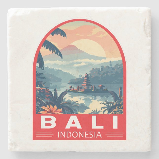 Posavasos De Piedra Viaje de arte de Bali en Indonesia (Anverso)