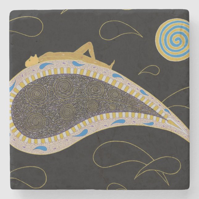 Posavasos De Piedra Viaje nocturno - Pascua de piedra de mármol (Anverso)