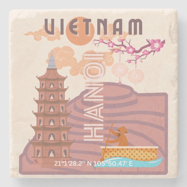 Posavasos De Piedra Viajes de Vietnam (Anverso)