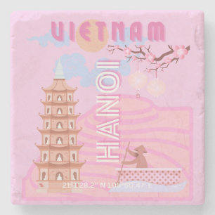 Posavasos De Piedra Viajes de Vietnam, rosa