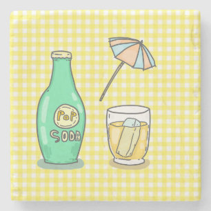 Posavasos De Piedra Vibes de soda pop de verano - bebida Personalizado