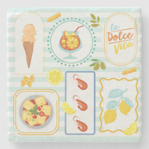 Posavasos De Piedra Vibes de verano mediterráneas