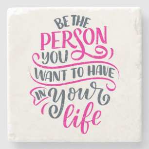 Posavasos De Piedra Vibes positivas: sé la persona que quieres tener