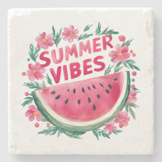 Posavasos De Piedra Vibraciones de Verano (Anverso)